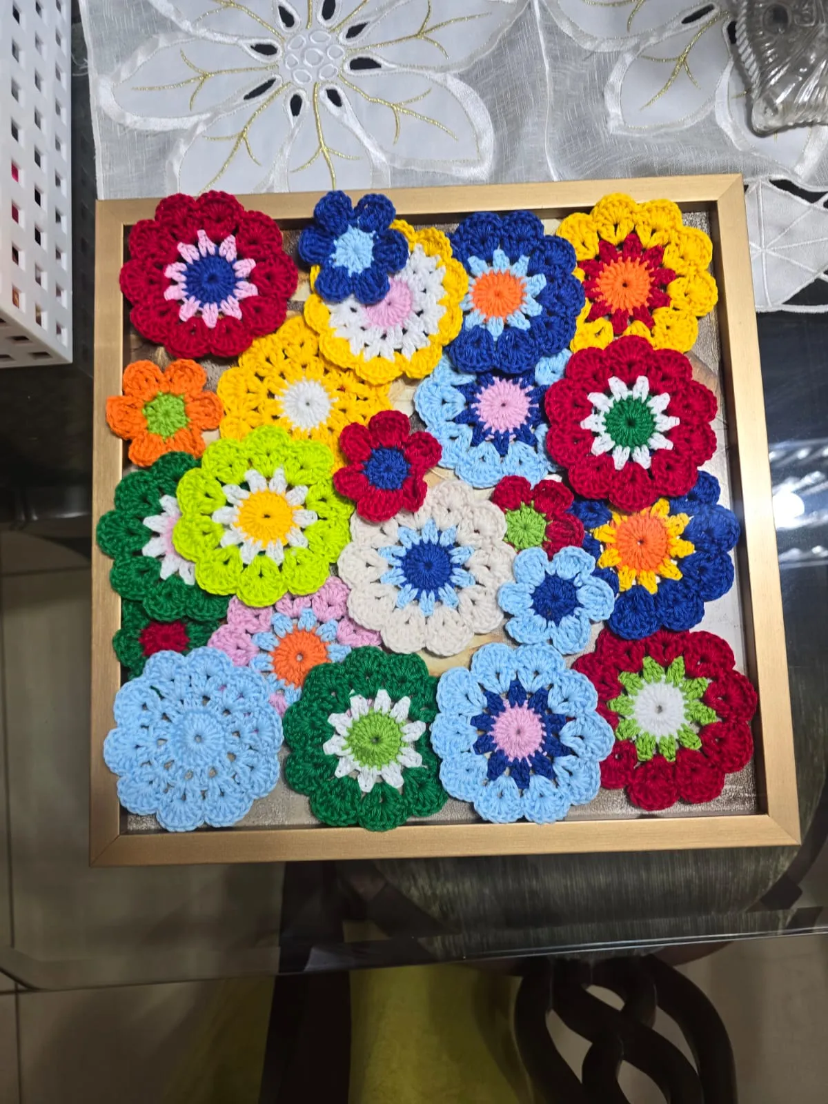 Peça de crochê feita por Gisely, aluna do Jardim de Linhas